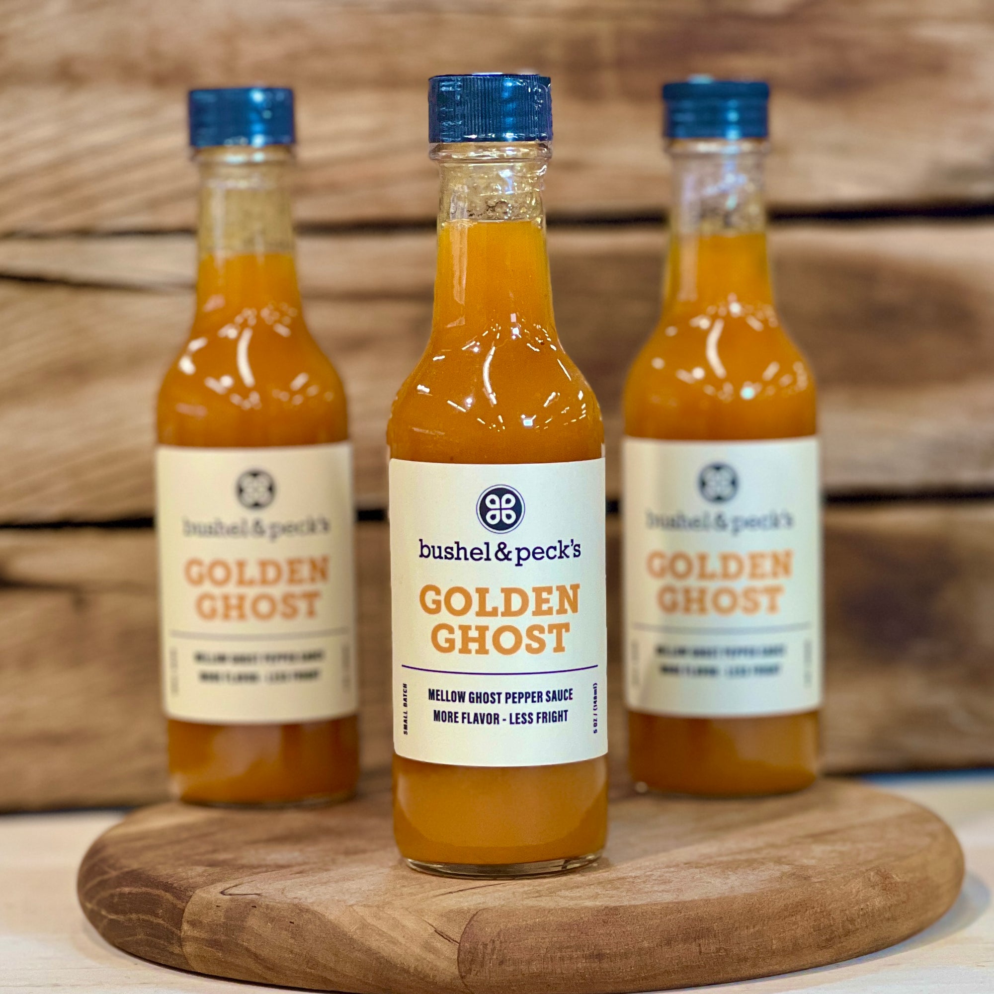 B&P's Golden Ghost Pepper Hot Sauce - Small Batch Handmade - Three Bottles