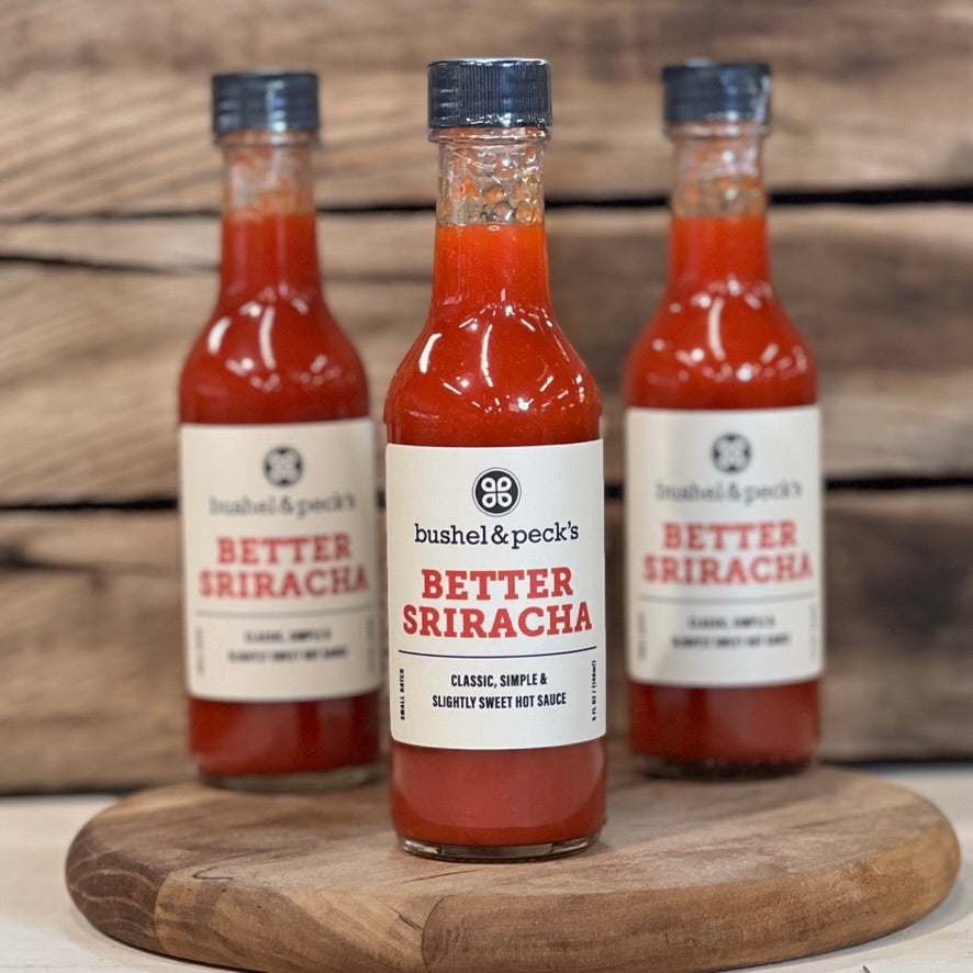 B&P's Small Batch Handmade BETTER Sriracha Hot Sauce- Three Bottles