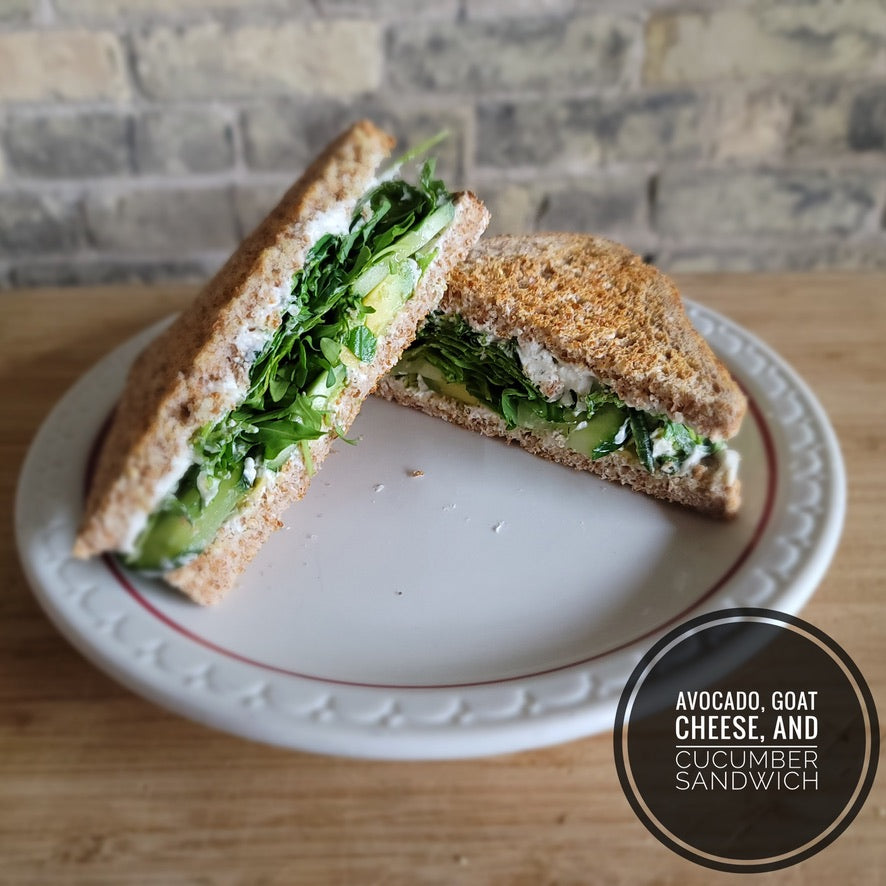 Avocado, Goat Cheese and Cucumber Sandwich