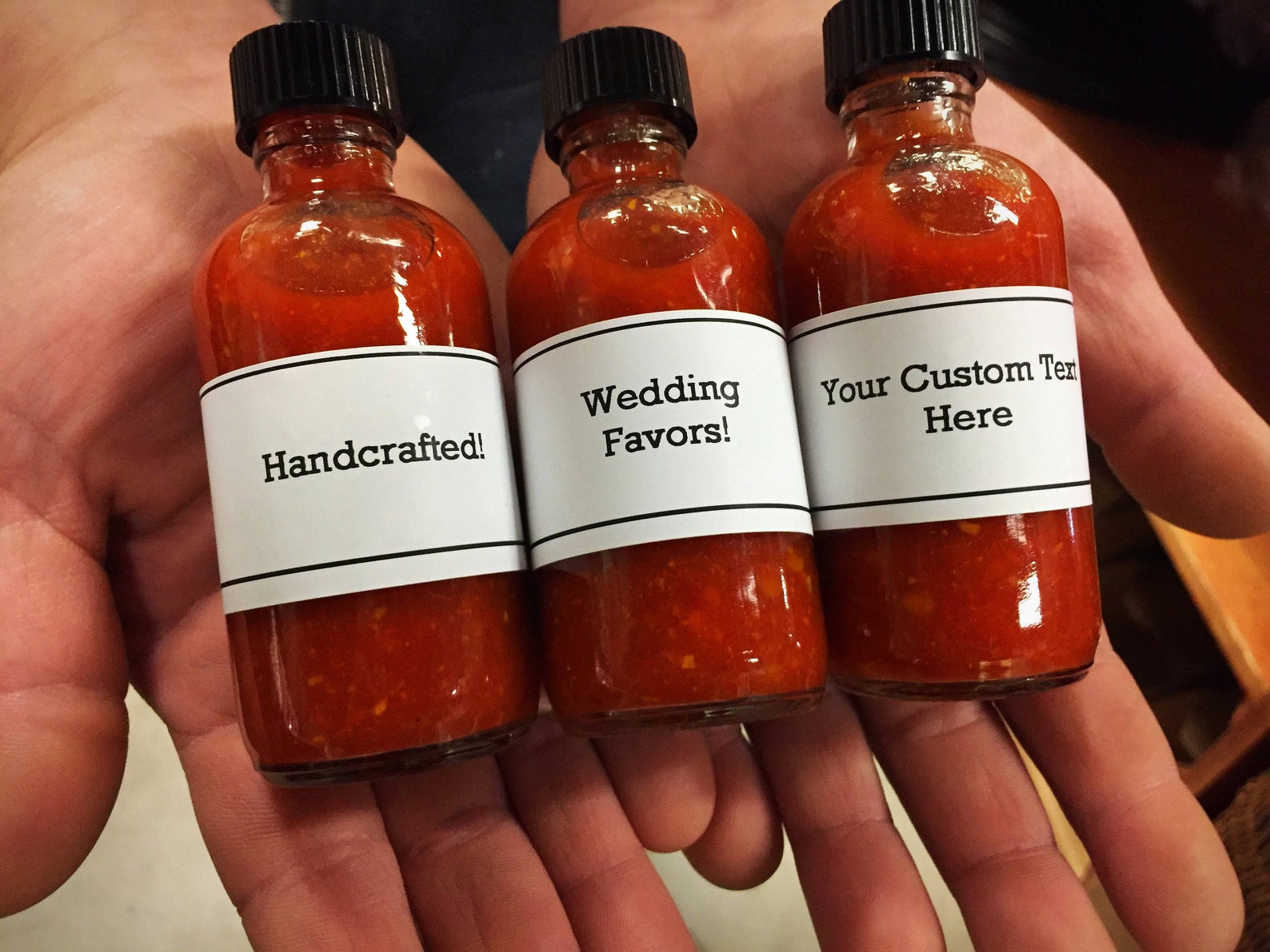 100 Custom Hot Sauce Wedding or Event Favors: B&P Cherry Bomb